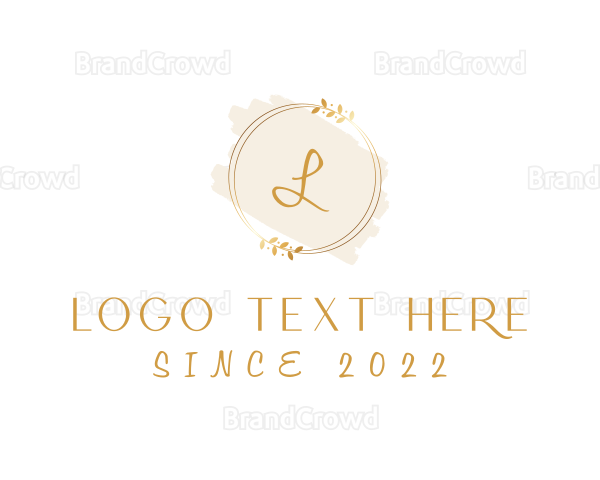 Gold Beauty Wreath Cosmetics Logo
