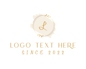 Golden - Gold Beauty Wreath Cosmetics logo design