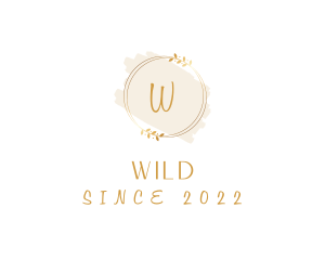 Gold Beauty Wreath Cosmetics logo design