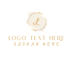 Gold Beauty Wreath Cosmetics Logo