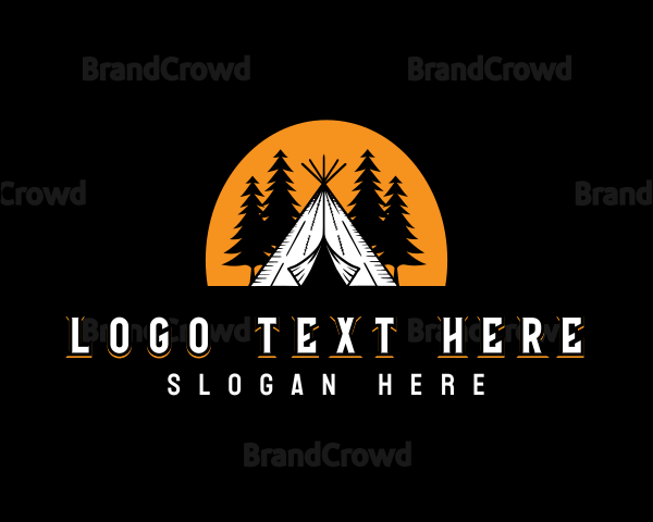 Outdoor Camping Teepee Logo