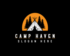 Outdoor Camping Teepee logo design