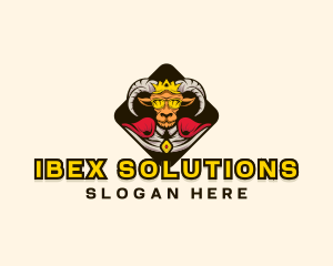Ibex - Royal Goat King logo design