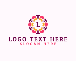 Round - Decor Flower Pattern logo design
