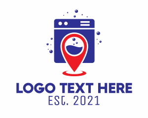 Laundromat - Laundry Service GPS logo design