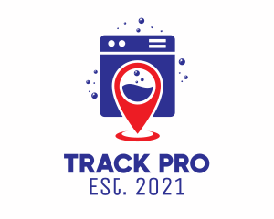 Tracker - Laundry Service GPS logo design