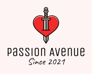 Passion - Warrior Heart Sword logo design