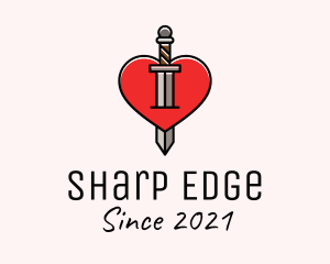 Stab - Warrior Heart Sword logo design