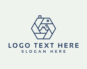 Photo Montage - Hexagon Camera Shutter logo design