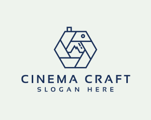 Filmmaking - Hexagon Camera Shutter logo design