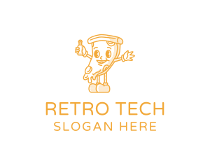 Retro Pizza Cartoon logo design