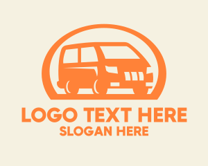 Van - Orange Van Transportation logo design