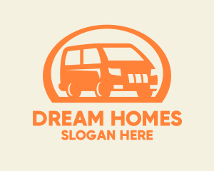 Car Rental - Orange Van Transportation logo design