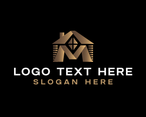 Roofing - House Roofing Construction Letter M logo design