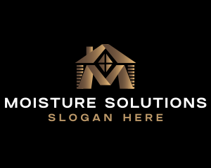 House Roofing Construction Letter M logo design