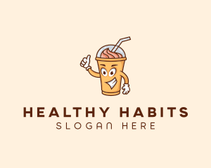 Smoothie Drink Cartoon logo design