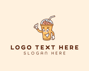 Straw - Smoothie Drink Cartoon logo design