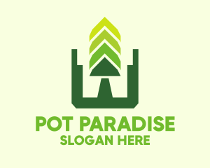 Pot - Botanic Plant Pot logo design