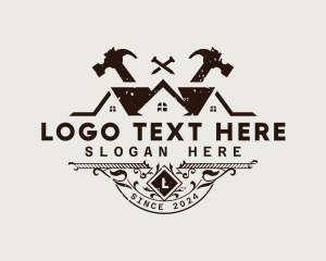 Residential - Roofing Construction Home logo design