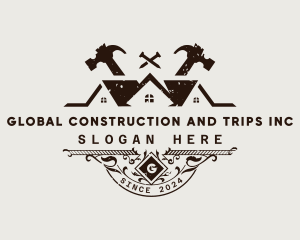 Roofing Construction Home logo design