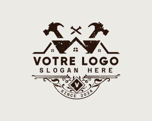 Roofing Construction Home logo design