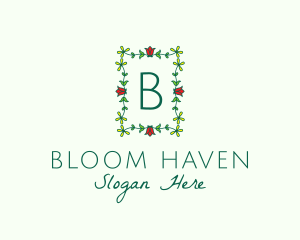 Flower Garden Wreath Florist logo design