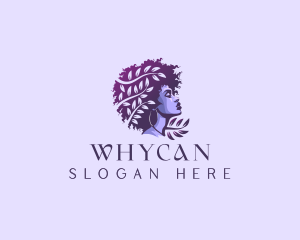 Afro - Woman Leaf Afro logo design