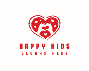 Kids Hand Heart logo design