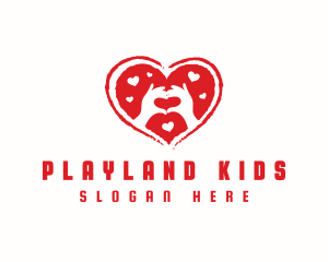 Kids Hand Heart logo design