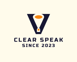 Speak - Letter V Speakerphone logo design