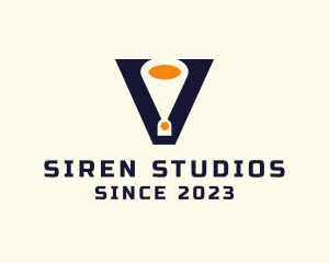 Siren - Letter V Speakerphone logo design