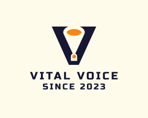 Announcement - Letter V Speakerphone logo design