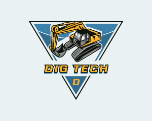 Excavator Digging Construction logo design