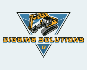 Excavator Digging Construction logo design