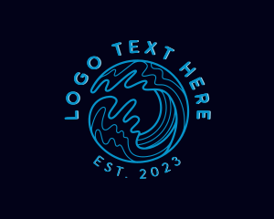Cyberspace - Ocean Sea Wave logo design