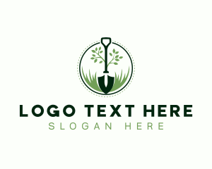 Planting - Gardening Shovel Grass logo design