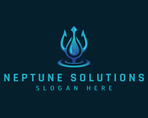 Neptune - Spear Trident Water logo design