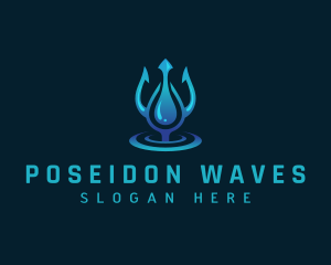 Poseidon - Spear Trident Water logo design