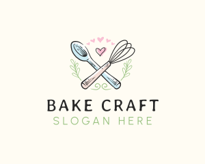 Whisk Bakery Spoon logo design