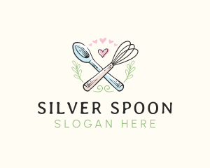 Whisk Bakery Spoon logo design