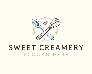 Whisk Bakery Spoon logo design