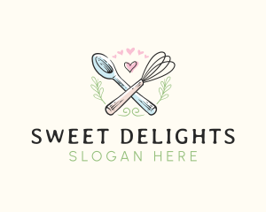 Whisk Bakery Spoon logo design