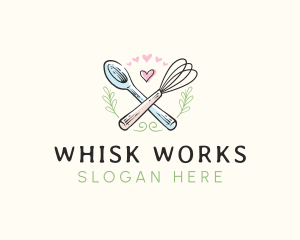 Whisk Bakery Spoon logo design