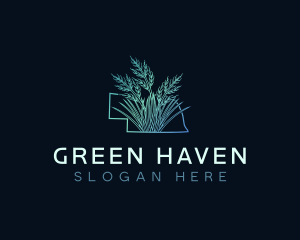 Nebraska Grass Plant logo design