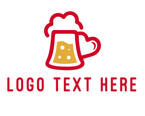 Mug - Beer Drink Love Heart logo design