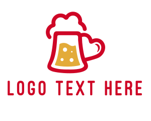 Bartender - Beer Drink Love Heart logo design