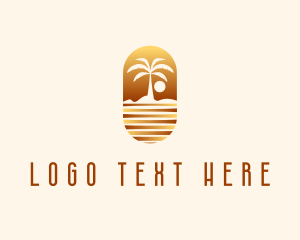 Travel Agency - Sunset Palm Island logo design