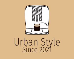 Handdrawn - Cafe Espresso Machine logo design