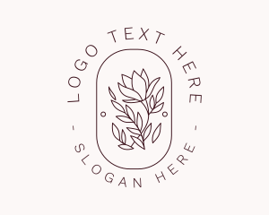 Essential Oil - Flower Blossom Badge logo design