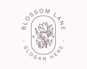 Flower Blossom Badge logo design